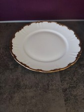 Volkstedt Elfenbein 1 Speiseteller mit  breitem Goldrand Dm. 24,5 cm Art Deco