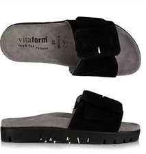 B-Ware VITAFORM Damen-Pantolette Veloursleder große Schnalle  Größe 38