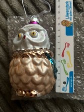Christbaumschmuck Eule Glas
