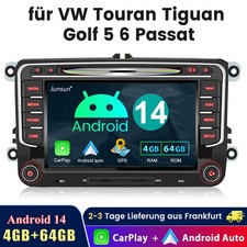 4+64G Android 14 Autoradio Carplay Für VW GOLF 5 6 Plus Passat Caddy Touran Polo