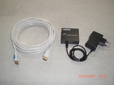 HDMI Splitter 1in 2out 4kx2k Umschalter ,Verteiler ,Adapter + 5m HDMI Kabel Weiß