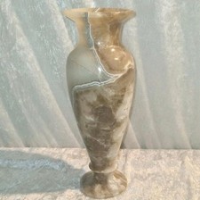 Vase Marmor Onyx Marmorvase 26 cm Höhe  beige naturfarben