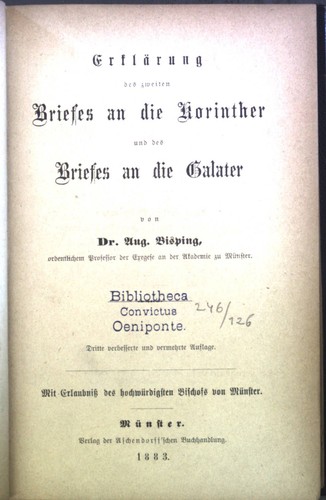 Erklärung des zweiten - , briefes