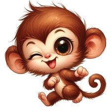 Cute Monkey Cartoon Baby