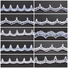 Spitzenborte Spitzenkante Weiß Spitzen Stoff ab 0,5m Brautkleid Hochzeit Spitze