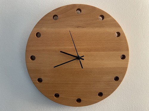 Wanduhr holz buche - buche, rund