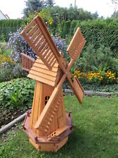 Windmühle für den Garten Gartenwindmühle aus Holz Achteck 117 cm hoch
