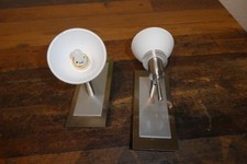 2 Wandleuchten bzw. Deckenstrahler weißes Glas & Edelstahl