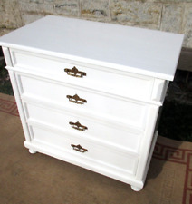 Kommode weiß Weichholz 4 Schubladen Sideboard Shabby Chic Messinggriffe B91 (LM)