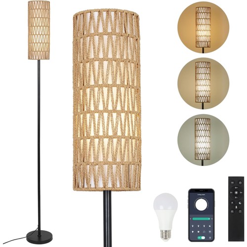 Stehlampe rattan dimmbar - rattan,
