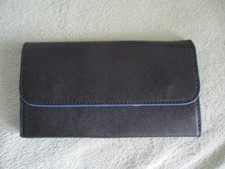 Damen - GELDBÖRSE schwarz blau innen Reptilmuster - Kellner Portemonnaie NEU