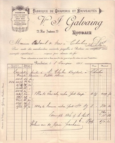 Roubaix rechnung vve j - roubaix,