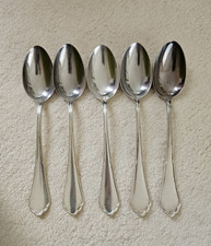 800 Silber 5 große Tafel Löffel Chippendale BSF - Silberbesteck