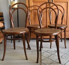 4x Orig. THONET Bugholz-Stuhl Nr. 14 Rosewood-Optik rar Wiener Geflecht um 1875