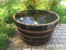 Holzfaß Faß halbiert Eichenfaß Whiskyfaß als Miniteich Wasserfaß Halbfass 250L