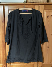 Boho Bluse schwarz mit
