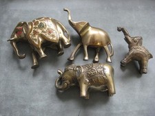 Sammeln &..Seltenes - Sammel-Objekte - 4 Antike Messing - Elefanten - Konvolut
