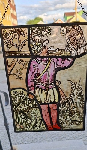 Bleiglasbild der falkner - ​bleiglasbild,