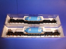 FLEISCHMANN H0 5299 K mit Fehler:  2x Tiefladewagen mit Kurz Silo System (2)