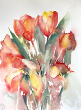 Original Aquarell Tulpen