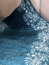 4tlg.MONT CHALET*QVC*Doppelbett Wende Bettwäsche*Chinchilla Optik*Petrol 135x200