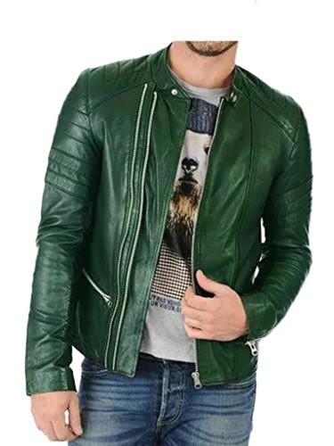 Herren grün lederjacke 100 - herren,