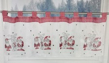 Weihnachtsgardine Scheibengardine Panneaux Schlaufen Nikolaus 120x45cm NEU