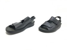 Ströber Herren Sandalen Sandaletten Leder Freizeit Comfort Schwarz Gr 43,5