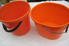 2 Plastikeimer Wassereimer orange 10 L Eimer Kunststoff DDR
