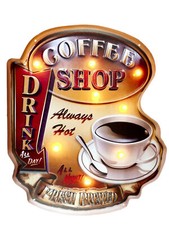 Blechschild "Coffee Shop" Cafe