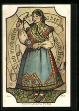 Künstler-AK Heinz Schiestl: Glasbild in der ältesten Weinstube Würzburgs Zum St 