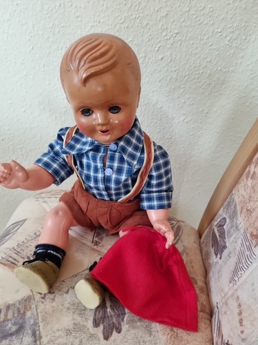 Alte babypuppe mit glasaugen - mit,