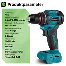 Für Makita Akku Bohrmaschine Bohrschrauber Akkuschrauber 10mm Bürstenloser Motor