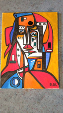  ORIGINAL  AVANTGARDE  ÖLBILDER "  Ohne  Titel ", signiert .