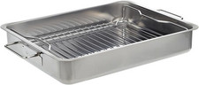IKEA Koncis Ofenform mit Rost, Edelstahl, Silber, 40 x 32 x 7 cm