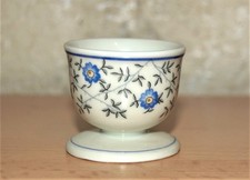 Eierbecher blaue Blumen graue Blätter Vintage