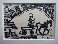 ERNST LUDWIG KIRCHNER - Original Holzschnitt 1923 "Fuhrwerk"