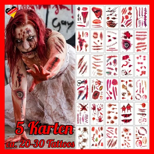 Horror fake tattoo karten - fake, 5