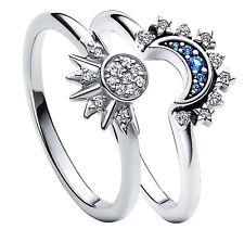 2 Ringe Set Paar Couple Sonne