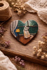 Katzenbild Acryl 9x9 cm auf