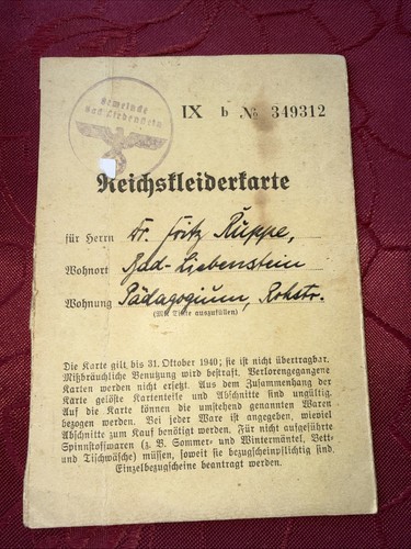 Reichskleiderkarte bad - reichskleiderkarte,