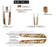 Fahrrad Aufkleber Satz UNIBIKE Dekor Rahmen  frame Sticker Set 10 teilig kupfer