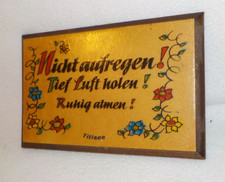 Kleines Vintage Holzschild mit lustigem Spruch-   Nicht aufregen -  Titisee