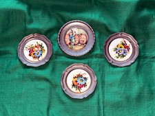 4 alte Zinnteller - Zierteller