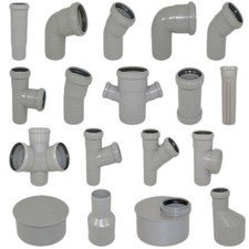 HT Abflussrohr DN40 - DN110 Abwasserrohr Abzweig Muffe Kappe Stopfen Bogen Rohr