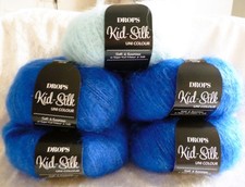DROPS Kid silk uni color *kobaldblau + aquamarin* 125 gr*  NEU!!