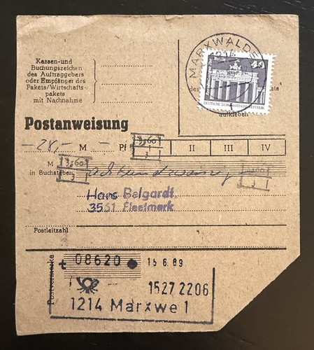 Ddr 1879 postanweisung - 👉, mi