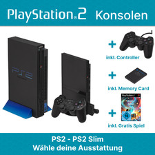 Sony PlayStation 2 - PS2 Konsole - FAT&Slim - Schwarz&Silber Wahl MC Controller
