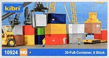 Kibri 10924 H0 - 20- Fuß- Container 8 Stück NEU & OvP