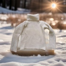 Clothcraft Pullover, GROBSTRICK, Rollkragen Wolle Creme /Beige, Gr. 36/S TOP ♥️